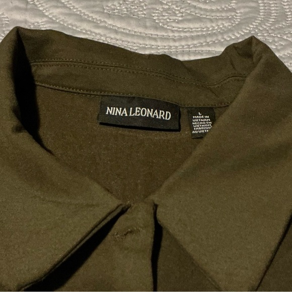 Nina Leonard Green Sleeveless Sheath Dress with Mandarin Collar - Picture 6 of 10